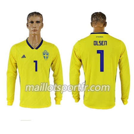 Maillot de Foot Suède Olsen 1 Domicile Coupe du monde 2018 ML